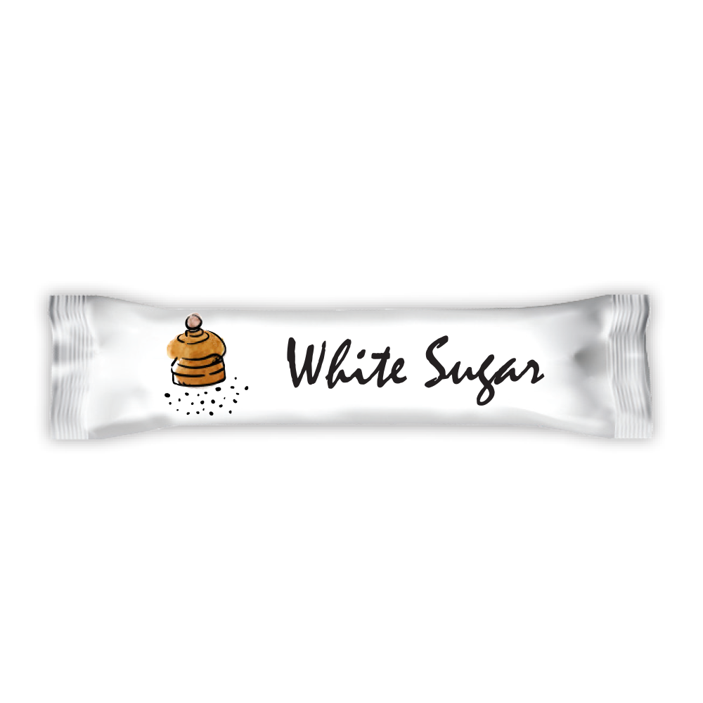 White sugar sachet sticks